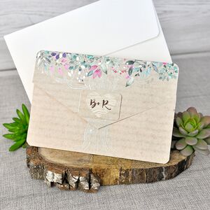 Invitatie de nunta cu elemente florale cod 39303