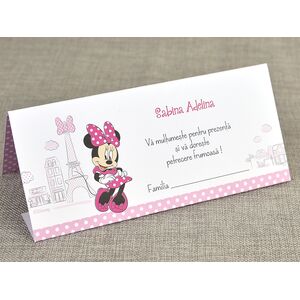 Card de masa/plic de bani botez 'Minnie la Paris' cod 5728