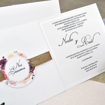 Invitatie nunta elemente florale cod 39622