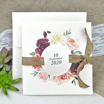 Invitatie nunta elemente florale cod 39622