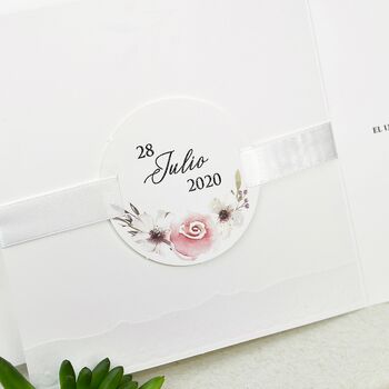Invitatie nunta cu elemente florale cod 39632
